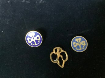 3 Vintage Girl Scout Pins