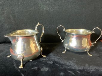 Revere Sterling Silver Sugar Bowl & Creamer