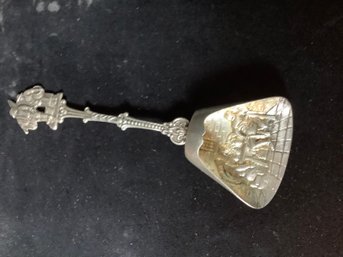 Repousse Silver Sugar Spoon Marked 835