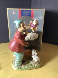Melody In Motion Porcelain Figurine Organ Grinder