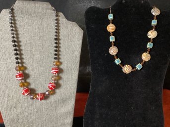 Group Of 2 Vintage Beaded Necklaces
