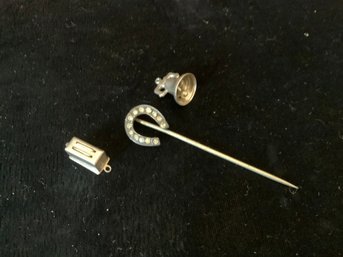 Sterling Silver Or 925 Horseshoe Pin, Toaster Charm & Bell Charm