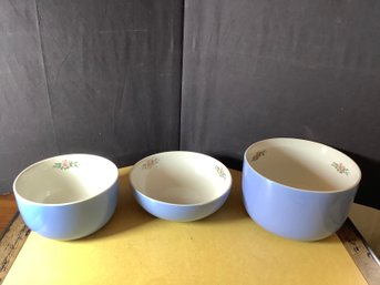 Vintage Set Of 3 Halls Kitchenware Rose Parade Mixing Bowls