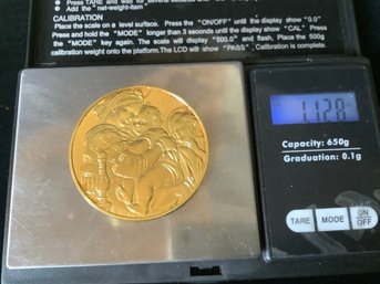 Madonna Of The Chair Sterling Silver Gold Electroplate Coin