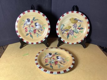 3 Lenox Lunch Plates Winter Greetings