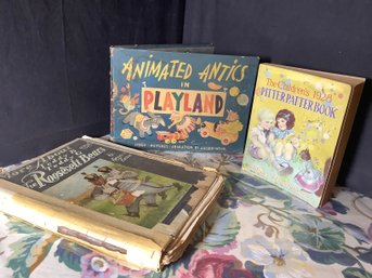 Vintage The Childrens 1928 Potter Patter Book, Animated Antics In Playland