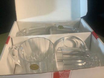 New-Elegant Cristal Serving Mugs- In Box