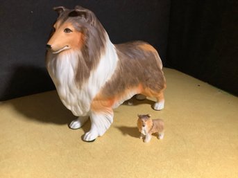 Collie Mother & Pup Figurine