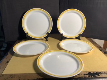 Corelle Ware - Citrus-Yellow & White Dinner Plates-Vintage
