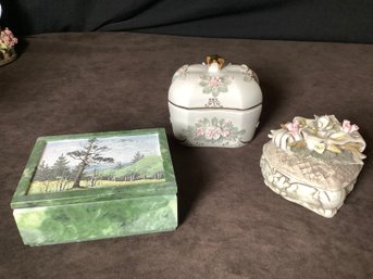 Trinket Boxes All Are Hand Painted-See Photos-good Value