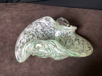 Art Glass Bowl In Seagrass Green