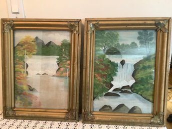 2 Water Colors On Board Circa 1928