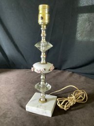 Marble & Porcelain Boudoir Lamp