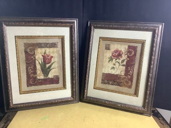 2 Flamed Floral Prints By Vivian Flasch