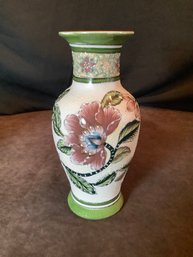 Decorative Hand Painted & Beaded Floral Vase