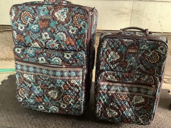 Vera Bradley Rolling Suitcases In Blue & Brown