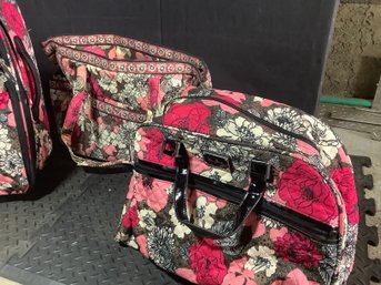 Vera Bradley Rolling Suitcases & Travel Bags In Black & Pink-
