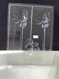 6 Chocolate Molds-Long Stemmed Roses