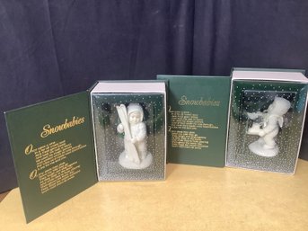 Dept 56 SnowBabies Lets Go Skating & Lets Go Skiing-Mint In Box