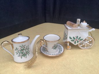 Lenox Hand Crafted 3 Pcs. Tea Set- Ornamenttal