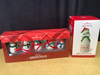 Hallmark Let Snowmen &  Keepsake Merry Wishes Snowman Ornament