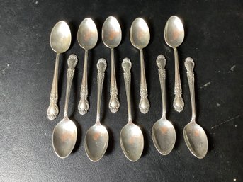 10 Vintage Sterling Silver Dimetasse Spoons