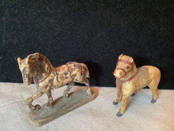 Composite Toy Horses-Approx. 100 Yrs Old-Read Description