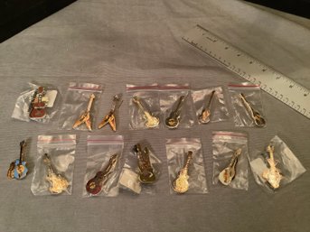 14 Hard Rock Cafe Guitar Pins Lot 1