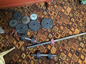 Cast Iron Billard Barbells Set