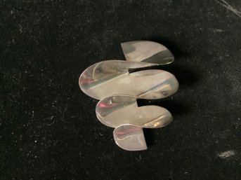 925  Sterling Silver Modernist Pin Brooch