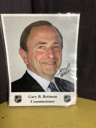Signed Gary Bettman NHL Photo