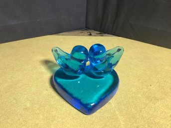 Signed Blue Birds Paper Weight