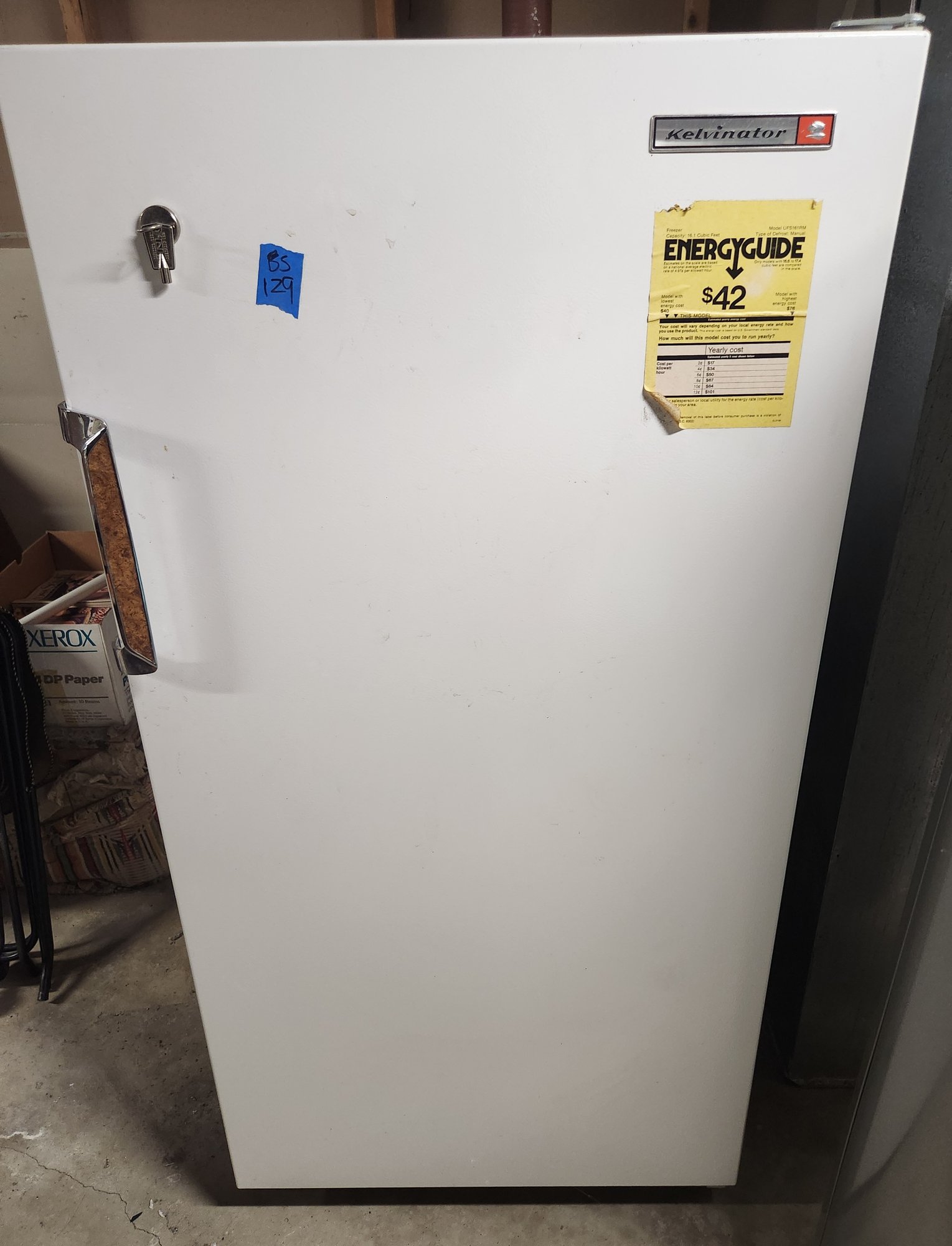 Kelvinator Trimwall Upright Freezer Deep Freeze - With Key Model