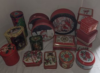 Holiday Christmas Tins - Various Sizes
