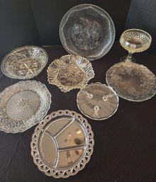 8 Pcs Mixed Lot VTG Glass Serving Divided