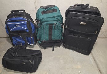 3 Rolling Carry-on Suitcases & Gear Athletic Bag