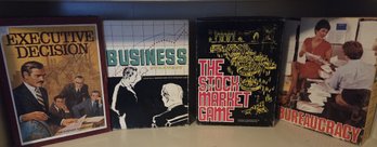 4 VTG Business Finance Board Games- Stock Market, Bureaucracy