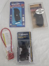 3 NIB Handgun Grips & Safety Lock