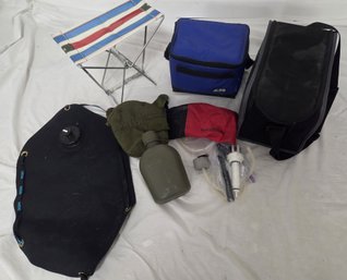 Camping Hunting Outdoor Folding Stool, Insulated Lunch Bags Canteen