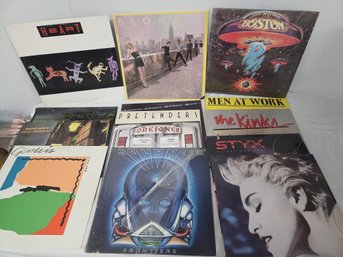 13 Classic Record Albums Vinyl Records Styx Kinks Genesis Heart Boston Blondie Foreigner Bowie Journey