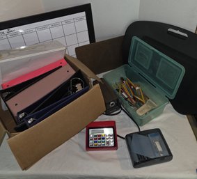 School Office Supplies-Binders, Lap Desk, Pencil Sharpener, Tote