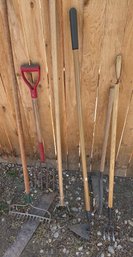 Yard Lawn And Garden Tools -Rakes Pitchfork, Pointed Hoe