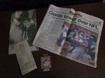 Ephemera Sports Theme-Karl Malone NBA Basketball & Giants Superbowl News Clippings