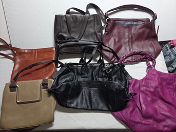 6 Purses Handbags, Some VTG & Leather