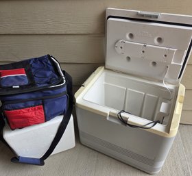3 Coolers, Including Igloo Kool Mate 36 Thermoelectric  Cooler Or Warmer