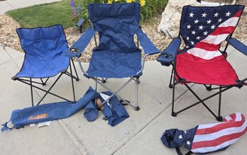 3 Folding Camping Chairs W/ Bags