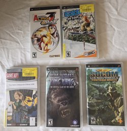 5 PSP Sony Playstation Video Games Play Station -cases Were Checked