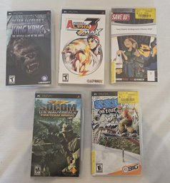 5 Sony Playstation PSP Play Station Video Games - Cases Were Checked