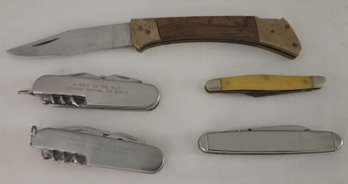 5 Pocket Knives Pocketknives - Various Sizes & Styles