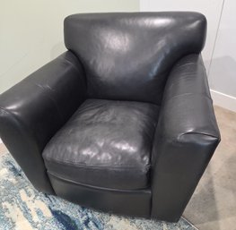 Ikea Room & Board Black Leather Arm Chair  40' Wide (2 Of 2)
